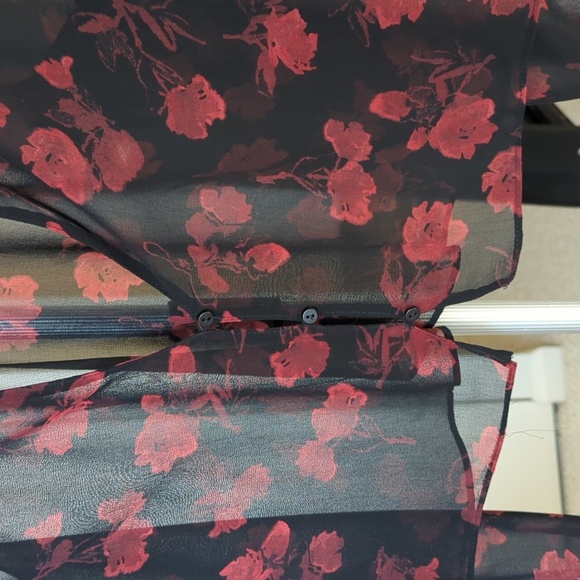 Zara Sheer Blouse With Bow - Picture 6 of 7